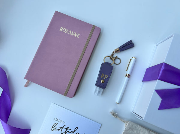 Sweet Purple Pink Personal Notebook Set for Ladies on the Go - Farewell/Thank you/ Brithday Gift for Colleagues