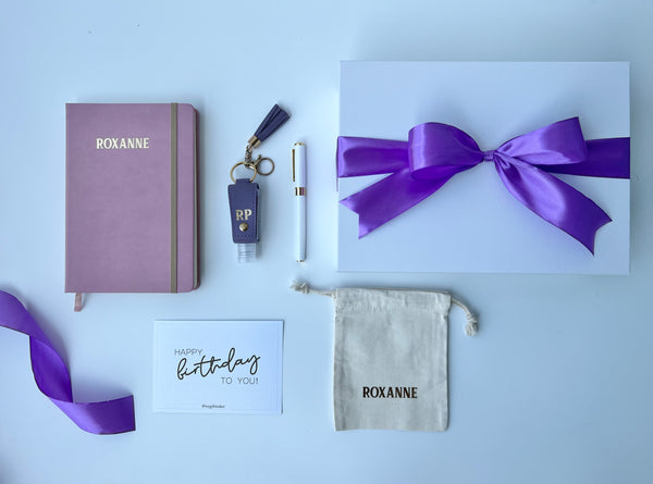 Sweet Purple Pink Personal Notebook Set for Ladies on the Go - Farewell/Thank you/ Brithday Gift for Colleagues
