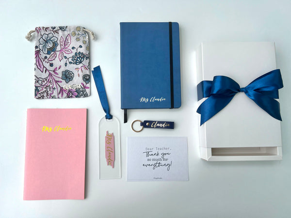 Journal Gift Set in Floral Blue + Pink