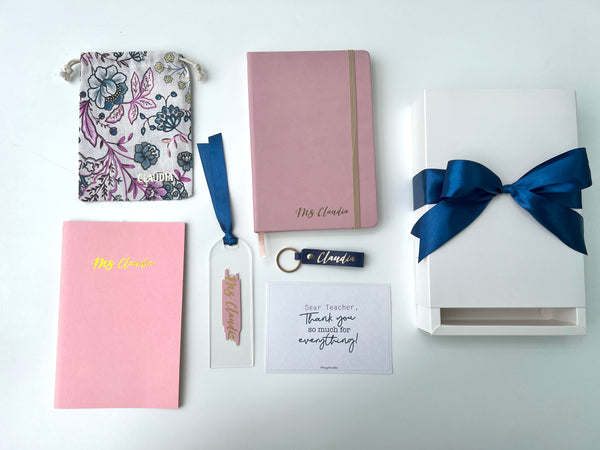 Journal Gift Set in Floral Blue + Pink