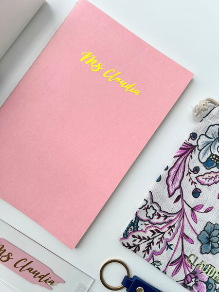 Journal Gift Set in Floral Blue + Pink