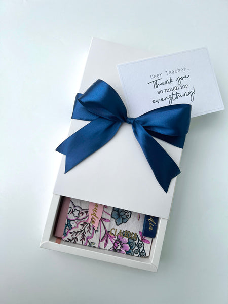 Journal Gift Set in Floral Blue + Pink