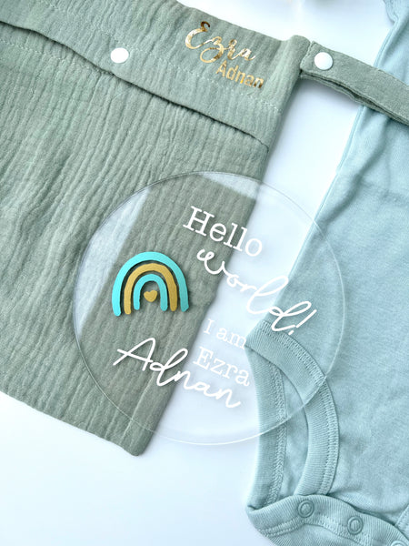 NEW! New Mom & Baby Dearest Gift Box (Fern Green) - for baby boy or girl