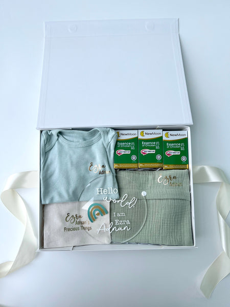 NEW! New Mom & Baby Dearest Gift Box (Fern Green) - for baby boy or girl