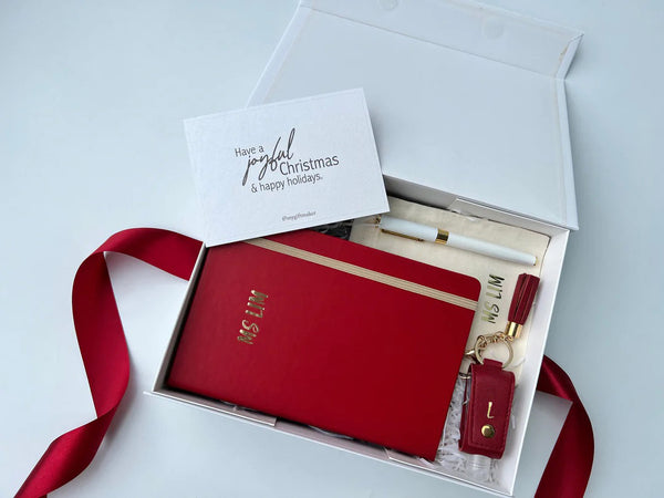 NEW! Crimson Personal Notebook Set for Ladies on the Go - Farewell/Thank you/Birthday Gift for Colleagues Friend