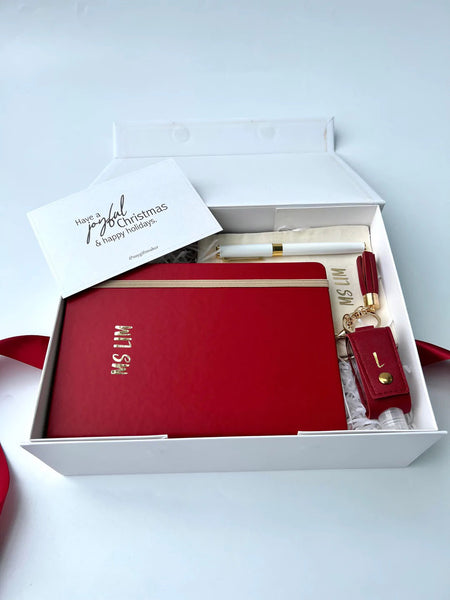 NEW! Crimson Personal Notebook Set for Ladies on the Go - Farewell/Thank you/Birthday Gift for Colleagues Friend