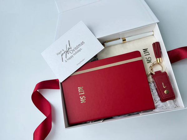 NEW! Crimson Personal Notebook Set for Ladies on the Go - Farewell/Thank you/Birthday Gift for Colleagues Friend