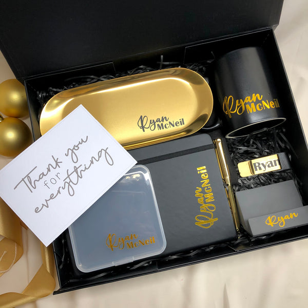 Premium LUXE Personal Desk Set in Black Gold