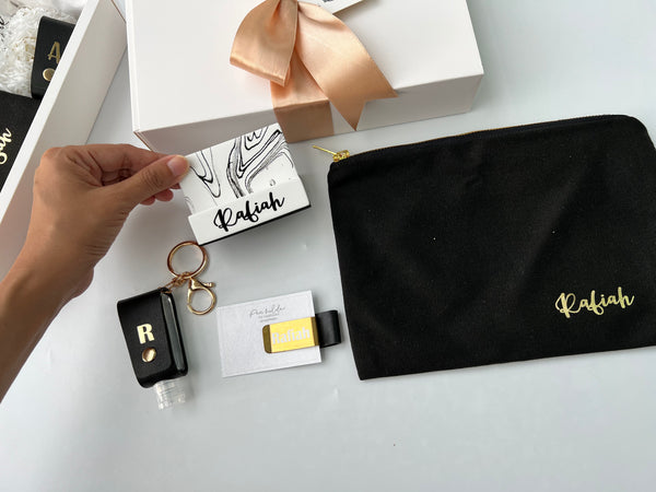 NEW! Marble+Black+Gold Personalised Essentials Kit for Her
