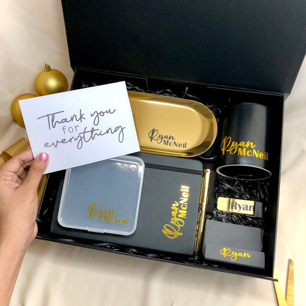Premium LUXE Personal Desk Set in Black Gold