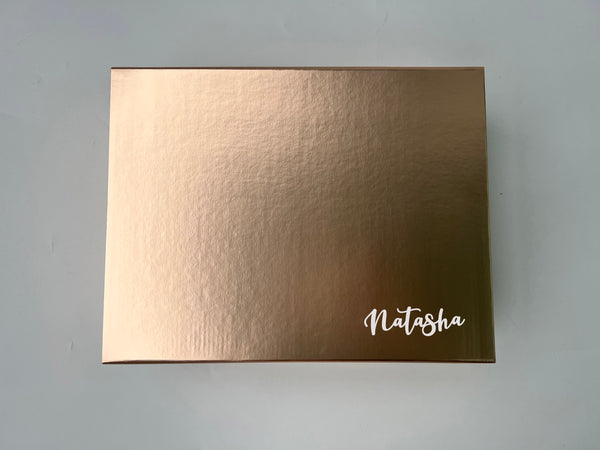 rose gold magnetic gift box personalised custom customised singapore SG gift wrapping wrap service christmas gifting