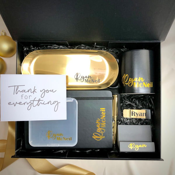 Premium LUXE Personal Desk Set in Black Gold