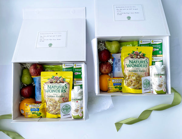 halal essence of chicken nuts organic food wellness get well covid soon honey oats apple orang pear datesgift hamper hospitalisation food organic healthy fruit gift basket singapore SG gift delivery gift box corporate gifting custom customised company logo personalised message