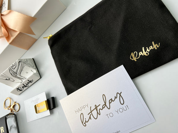 NEW! Marble+Black+Gold Personalised Essentials Kit for Her