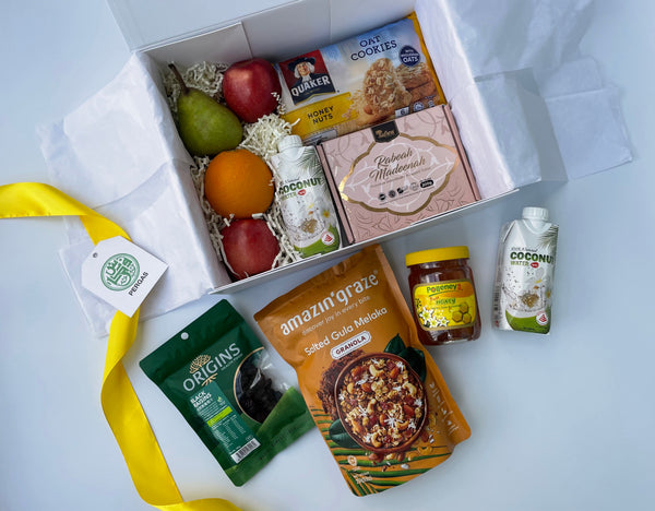 wellness get well covid soon honey oats apple orang pear datesgift hamper hospitalisation food organic healthy fruit basket singapore SG gift delivery gift box corporate gifting custom customised company logo personalised message