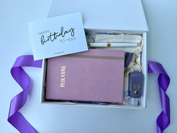 NEW! Sweet Purple Pink Personal Notebook Set for Ladies on the Go - Farewell/Thank you/ Brithday Gift for Colleagues