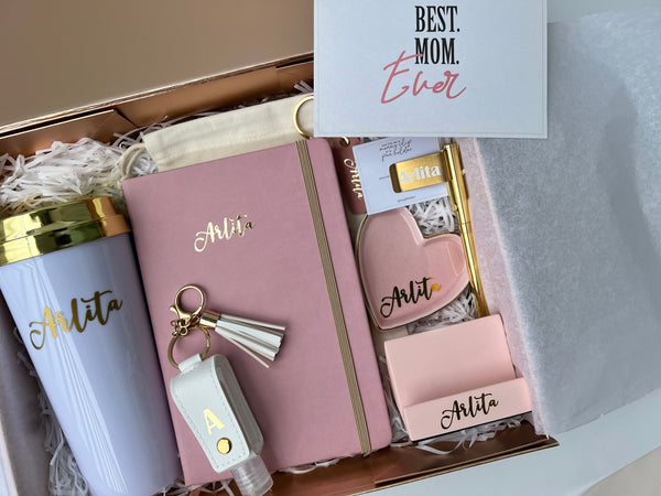 Farewell Thank you Premium LUXE Personal Desk Set in Blush Gold