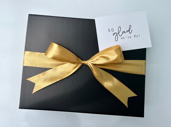 gift box packaging beautiful wrapping black gold singapore gift hamper delivery service