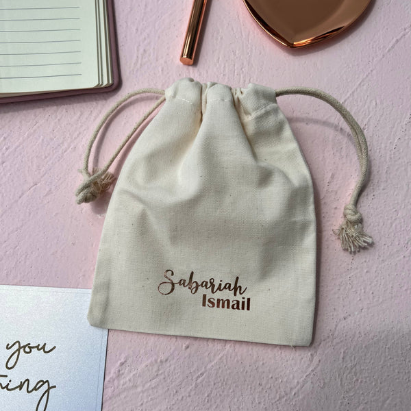 pink pastel personalized customized custom drawstring bag rose gold trinket tray notebook gift set for bridesmaids maid of honour cheap affordable wedding gift singapore SG gift delivery 