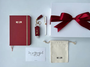 NEW! Crimson Personal Notebook Set for Ladies on the Go - Farewell/Thank you/Birthday Gift for Colleagues Friend