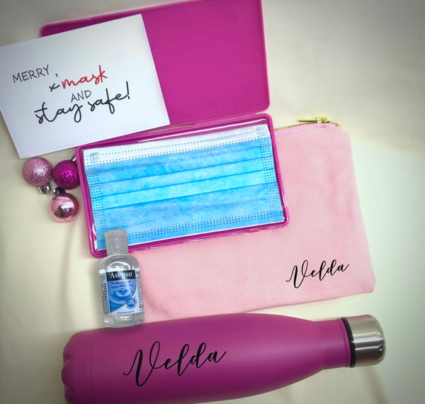 Wellness - Stay Hydrated and Safe Gift Set (*Pink and purple mask case sold out. Black low stock)
