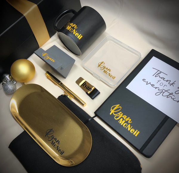 Premium LUXE Personal Desk Set in Black Gold