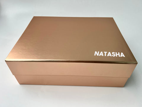 rose gold magnetic gift box personalised custom customised singapore SG gift wrapping wrap service christmas gifting