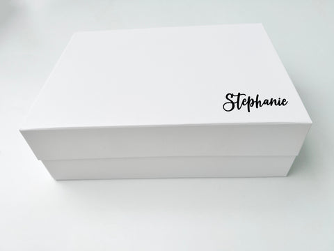 white magnetic gift box personalised custom customised singapore SG gift wrapping wrap service christmas gifting
