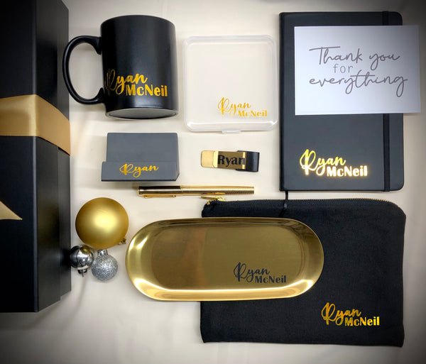 Premium LUXE Personal Desk Set in Black Gold