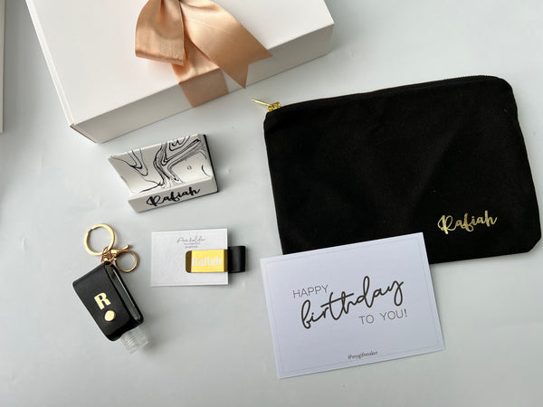 NEW! Marble+Black+Gold Personalised Essentials Kit for Her